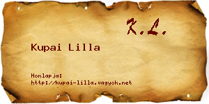 Kupai Lilla névjegykártya